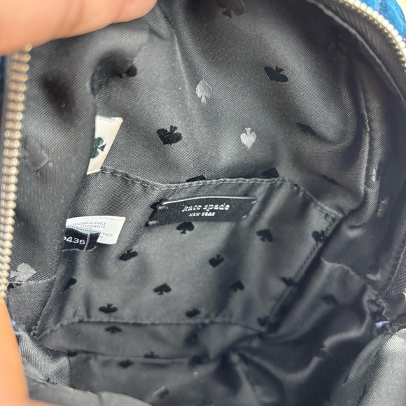 Kate Spade Briar Lane Quilted Crushed Velvet mini Midnight Blue Backpack - Picture 7 of 12